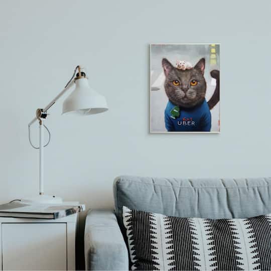 Stupell Industries Cat Taxi Ride Share Wall Art